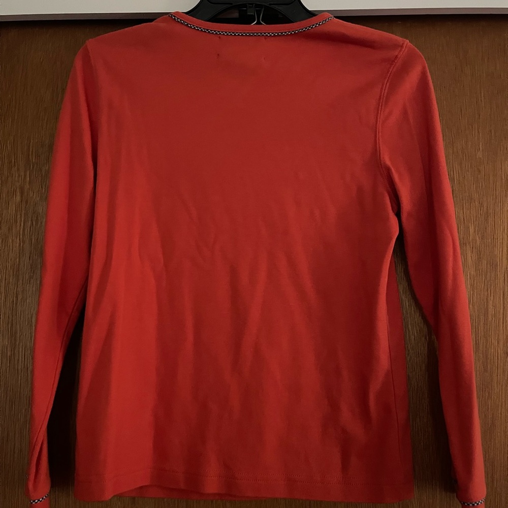 Women's Long Sleeve Orange Shirt with Ghost Design - Petite Medium - Picture 3 of 4